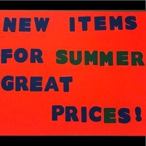 NEW ITEMS ADDED FOR SUMMER!
